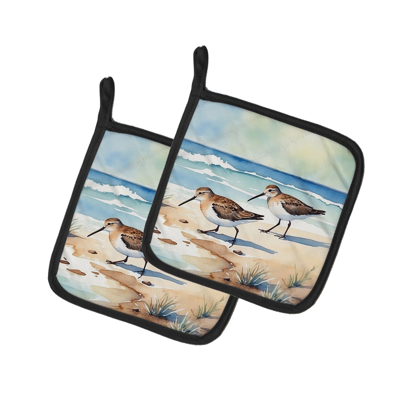 Edge Collections - Multicolor - Birds Detailed Print Pair of Pot Holders - 2 Piece